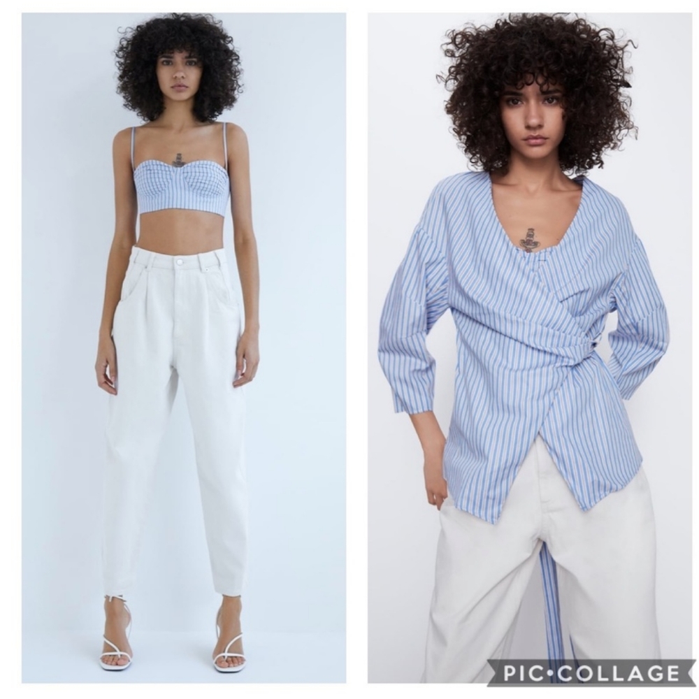 Zara V-neck crop top.